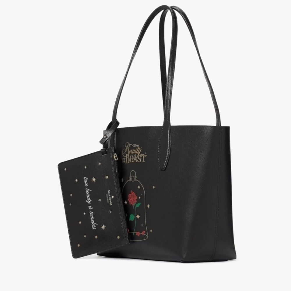P2 - Beautiful Kate Spade Reversible Beauty and the Beast Large Tote - Picture 8 of 13